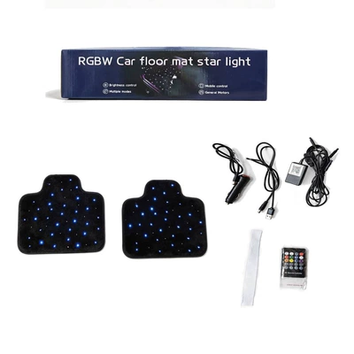 Universal Foot Pad car floor mats, featuring multi-color - starlight-floor-mats-dual-control-sub-cigarette-lighter-two-small-pieces-for-rear-seat