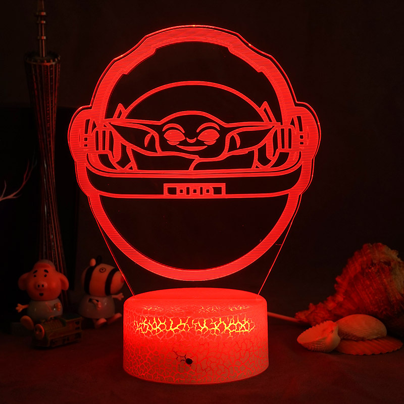 Star Wars 3D noche luz puntada Yoda bebé periférico mano Escritorio de Oficina Decoración Linda lámpara regalo