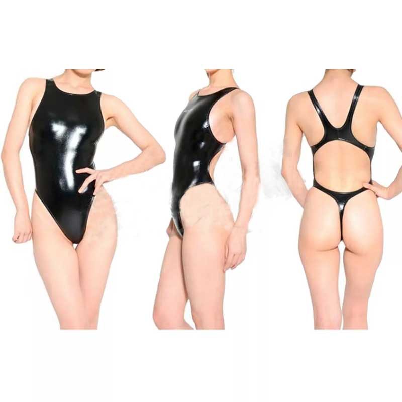 Cross-border e-commerce women's patent leather one-piece clothing hot girls tight gilded patent leather backless one-piece swimsuit beach swimsuit now