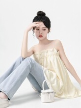 木耳边小吊带背心女夏新款度假风宽松时尚设计感小众外穿无袖上衣