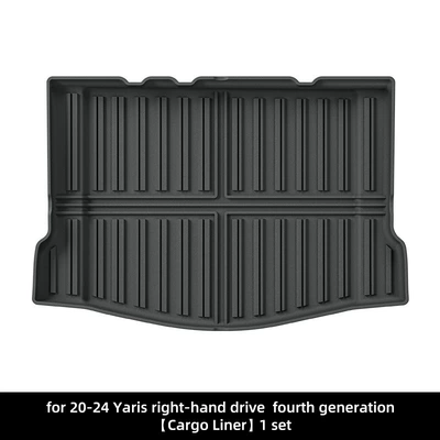 Trunk Mat: Friendly Trunk Mats Backrest Mats - 20-24-toyota-yaris-fourth-generation-right-hand-drive-trunk-mat-thailand-black