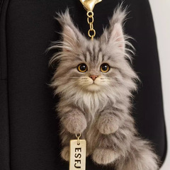 小红书同款小猫挂件毛绒玩具可爱缅因猫公仔玩偶钥匙扣包包挂饰品