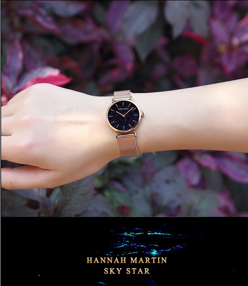 Uhrwerk Quarzuhr Sternenhimmel Damenuhr Lässige Gürteluhr Damen_voghion.com