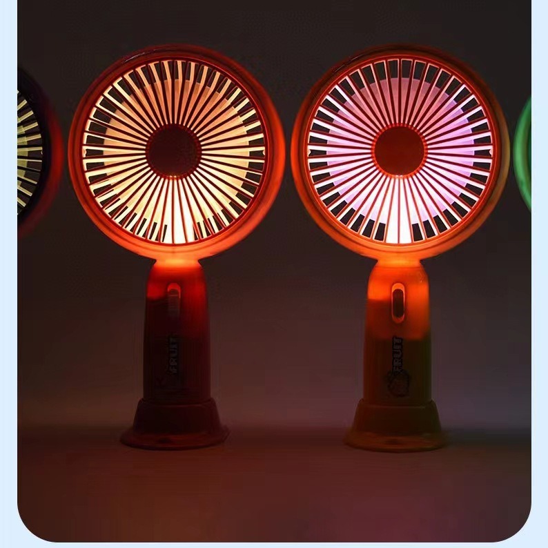 Summer Colorful Portable Handheld LED Fan with USB Charging Mini Phone Stand Desk Fan Gift