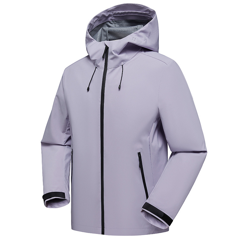 高端户外运动旅行徒步登山防风防水耐磨连帽外套全压胶硬壳冲锋衣