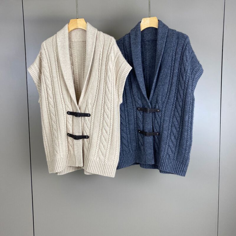 Nanyou Brand 2026 Autumn/Winter New LP Cashmere Wool Collared Knit Vest Cardigan Fashionable Commuting Old Money Style Nanyou Brand 2026 Autumn/Winter New LP Cashmere Wool Collared Knit Vest Cardigan Fashionable Commuting Old Money Style