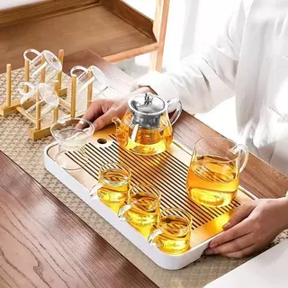 高硼硅玻璃侧把手泡茶壶不锈钢茶漏耐高温家用茶水分离可过滤茶壶