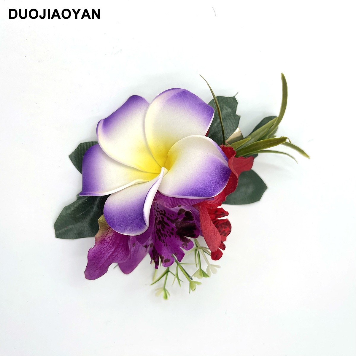 ハワイの卵の花のヘアピンタイ族の祝日のヘアピンの花の真珠のサイドクリップの女性のビーチの休暇の写真のアクセサリー