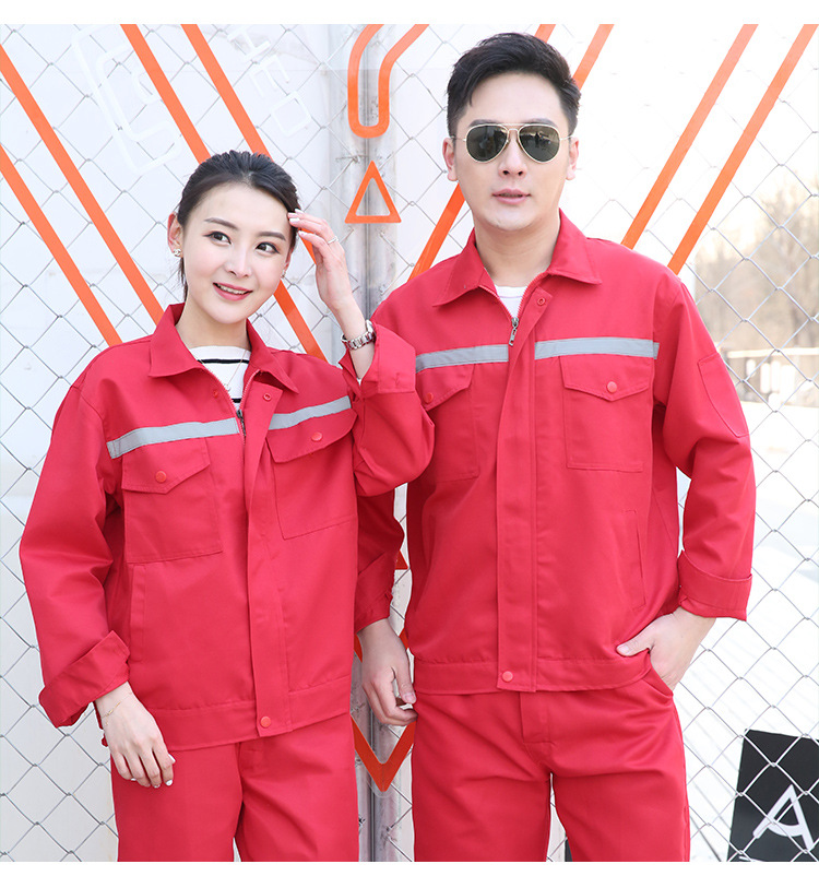 Trajes de trabajo de algodón primavera y otoño ropa de protección contra el desgaste gruesa barra reflectante taller de soldadura personalizada