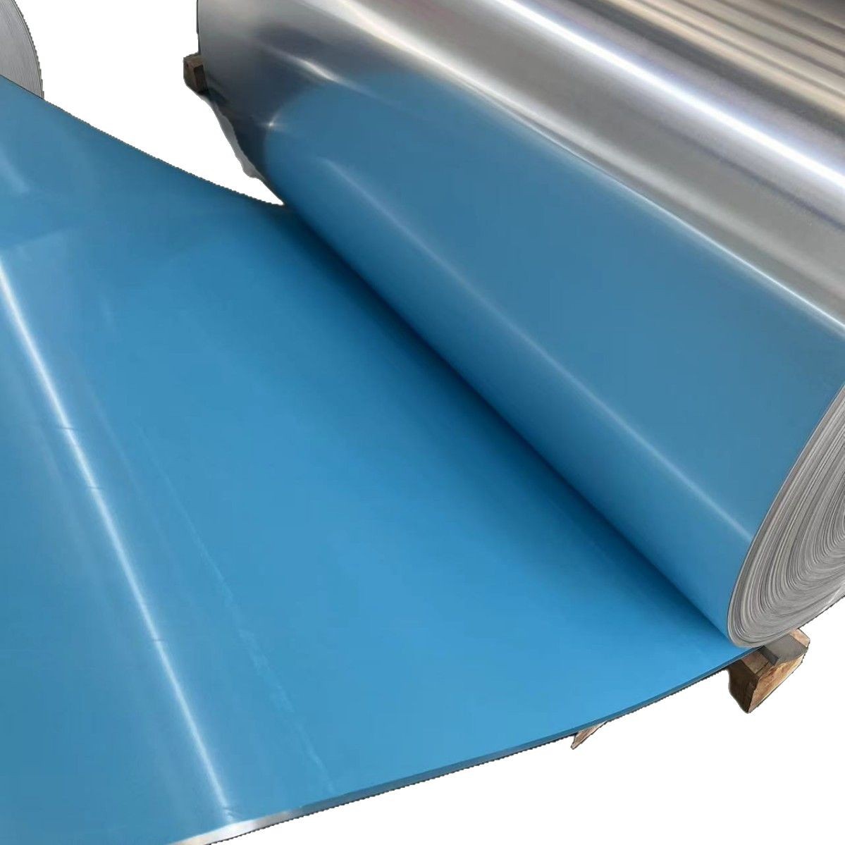 济南平阴厂家供应蓝色覆膜铝卷铝板 透明白色覆膜铝卷