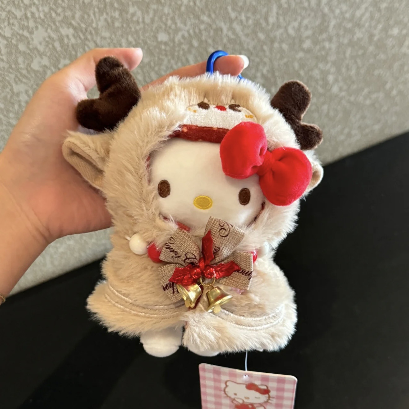 Genuino clásico KT Hello Kitty mochila bolso colgante dibujos animados lindo hellokitty llavero muñeca de felpa mujer