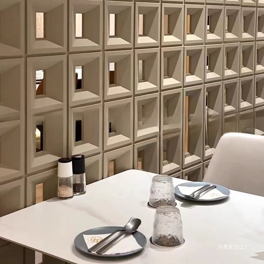 PU空心砖双面隔断墙PU构件砖九宫格网红水泥构件轻质镂空艺术装饰