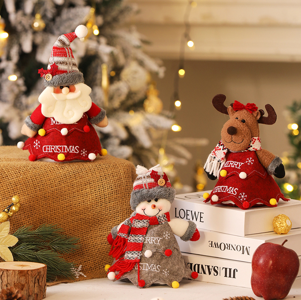 聖誕節裝飾品樹形字母蘋果袋公仔布偶蘋果袋袋平安夜果袋