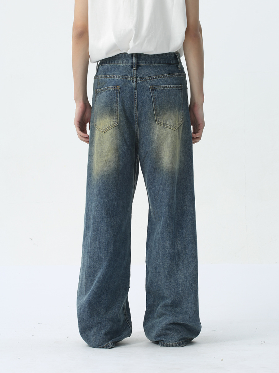 MTLCLOTHES Ropa de hombre | 2024 primavera nuevos productos retro street costuras agujeros desgastados jeans de diseño de moda