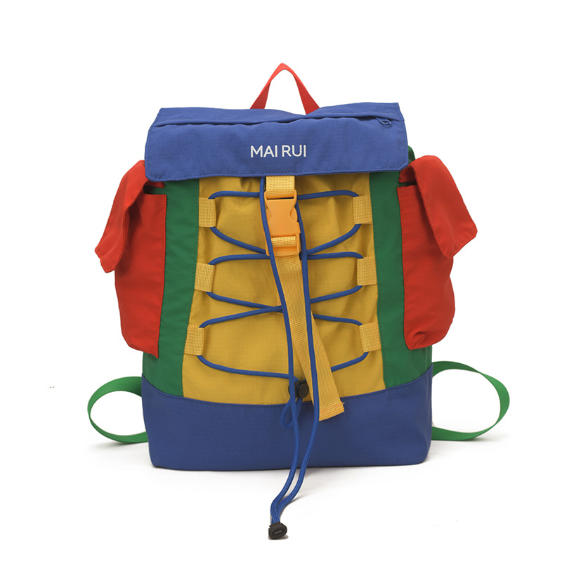 Mochila de cuerda de tracción de gran capacidad para niños y niñas, color de contraste de color, mochila escolar para estudiantes de primaria 2026 nueva mochila infantil