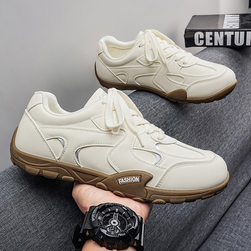 Giày sneaker nam cổ thấp nhẹ nhàng, mũi tròn, dây buộc phía trước, phong cách tối giản — KR 226m Trắng, KR226 xanh vàng