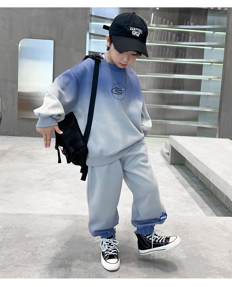 Traje para niños, novedad de 2023, suéter de otoño para niños de mediana a grande, ropa deportiva a la moda, atractivo y a la moda_voghion.com