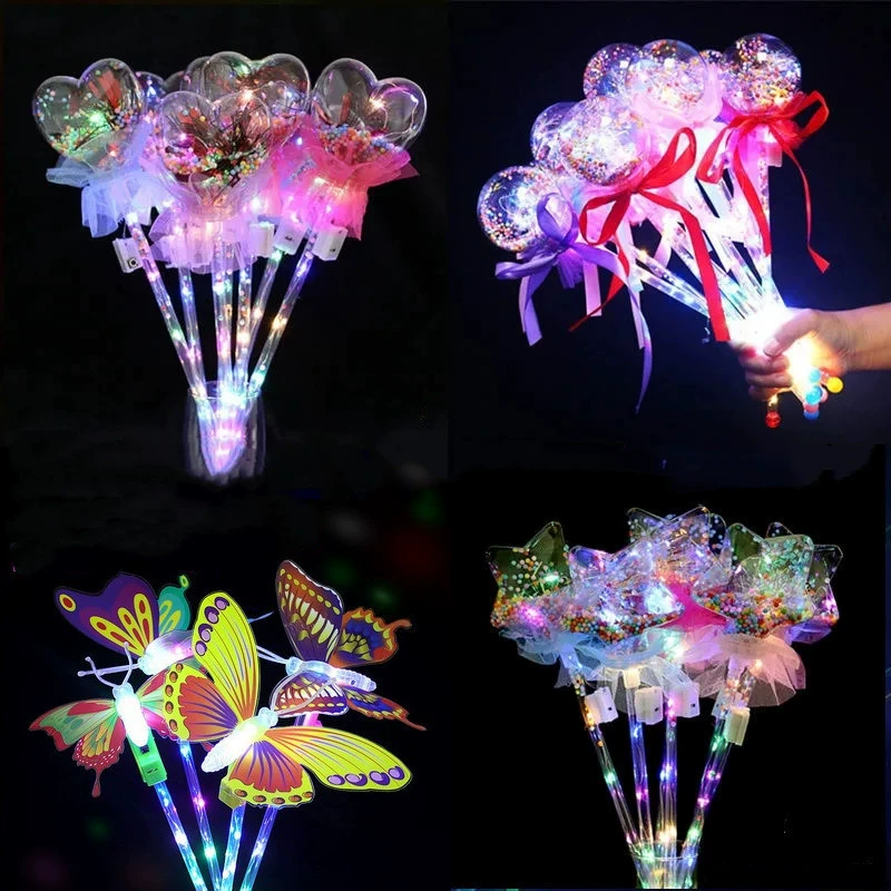 Flash Fairy Stick Flash Stick Детская светящаяся маленькая игрушка Ночной рынок Стенд Волна Мяч Звезда Мяч Мультфильм Волшебная Палочка