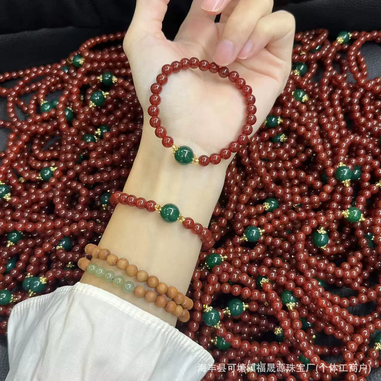 Натуральный красный агатовый браслет южно-красный браслет с зеленым ониксом