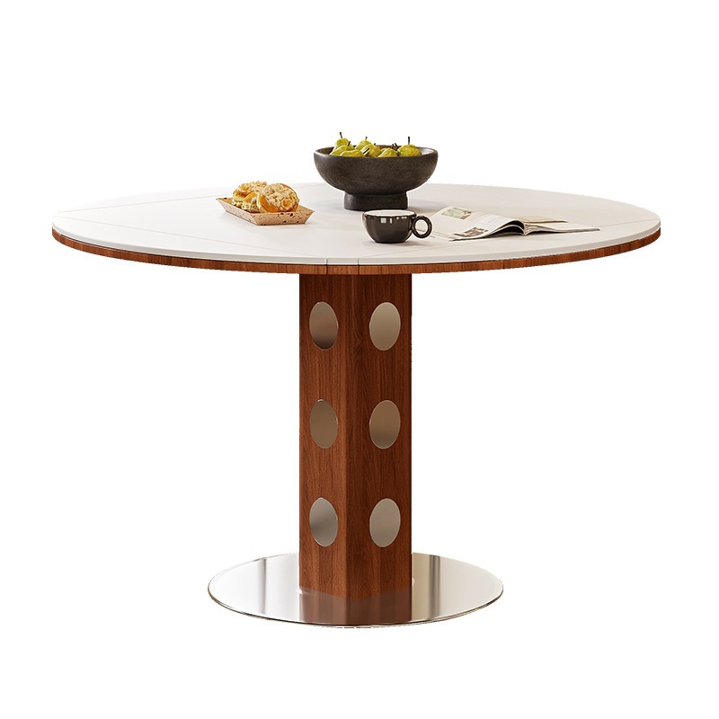 Factoria directa de envío gratuito tabla de roca de madera sólida tabla de comedor retráctil casa pequeña crema estilo medieval 2026 nuevo plegable