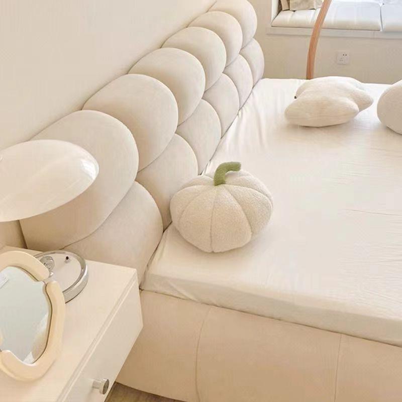 Cama de tela de vello moderna tecnología de crema en el viento cama de tela simple cama casera nube cama doble