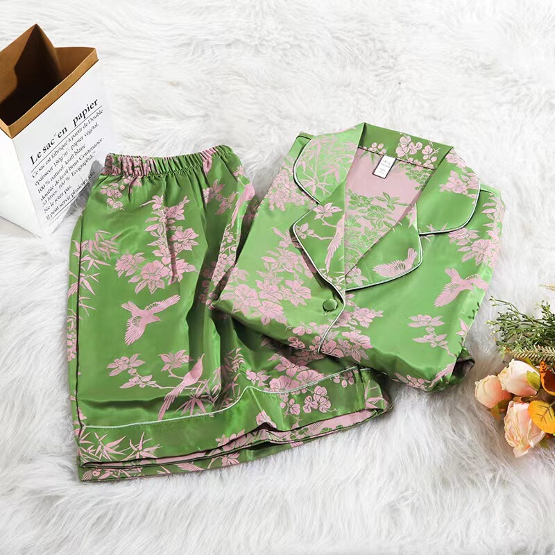 2024 Chinese Style Cationic Women's Ice Silk Double-Sided Printed Three-Piece Home Wear Pajamas, Cool and Breathable 2024 Chinese Style Cationic Women's Ice Silk Double-Sided Printed Three-Piece Home Wear Pajamas, Cool and Breathable