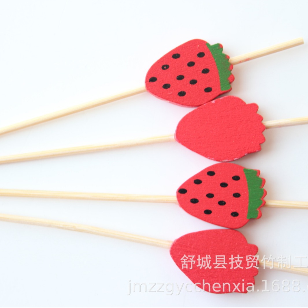 Punto negro rojo fresa fruta signo 100/paquete fresa cuentas sándwich signo de hamburguesa signo de decoración creativa Amazon