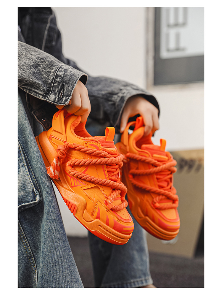 Novos sapatos esportivos masculinos de outono de 2024, sola grossa e antiderrapante, versão coreana, moda moderna, design de nicho, sapatos de pão_voghion.com