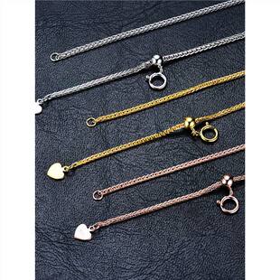 Adjustable length sterling silver Chopin chain 18K gold plated fashion versatile plain chain dual-purpose pendant chain