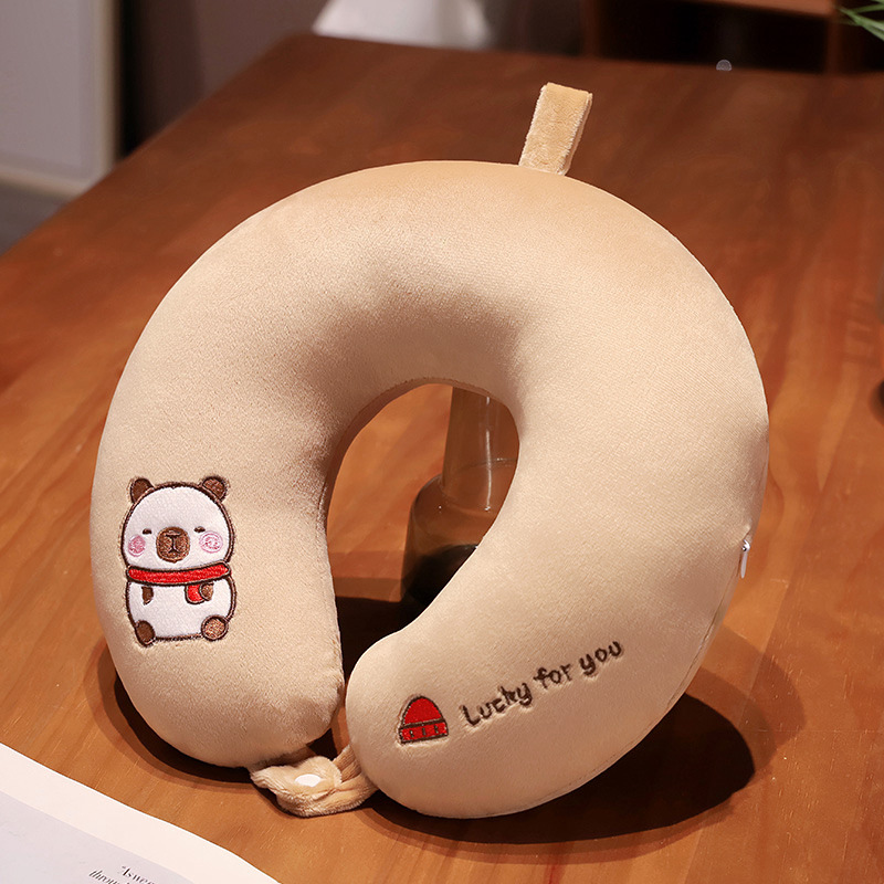 Lindo creativo Capibara siesta almohada cuello en forma de U almohada para estudiantes de oficina siesta almohada regalo de cumpleaños