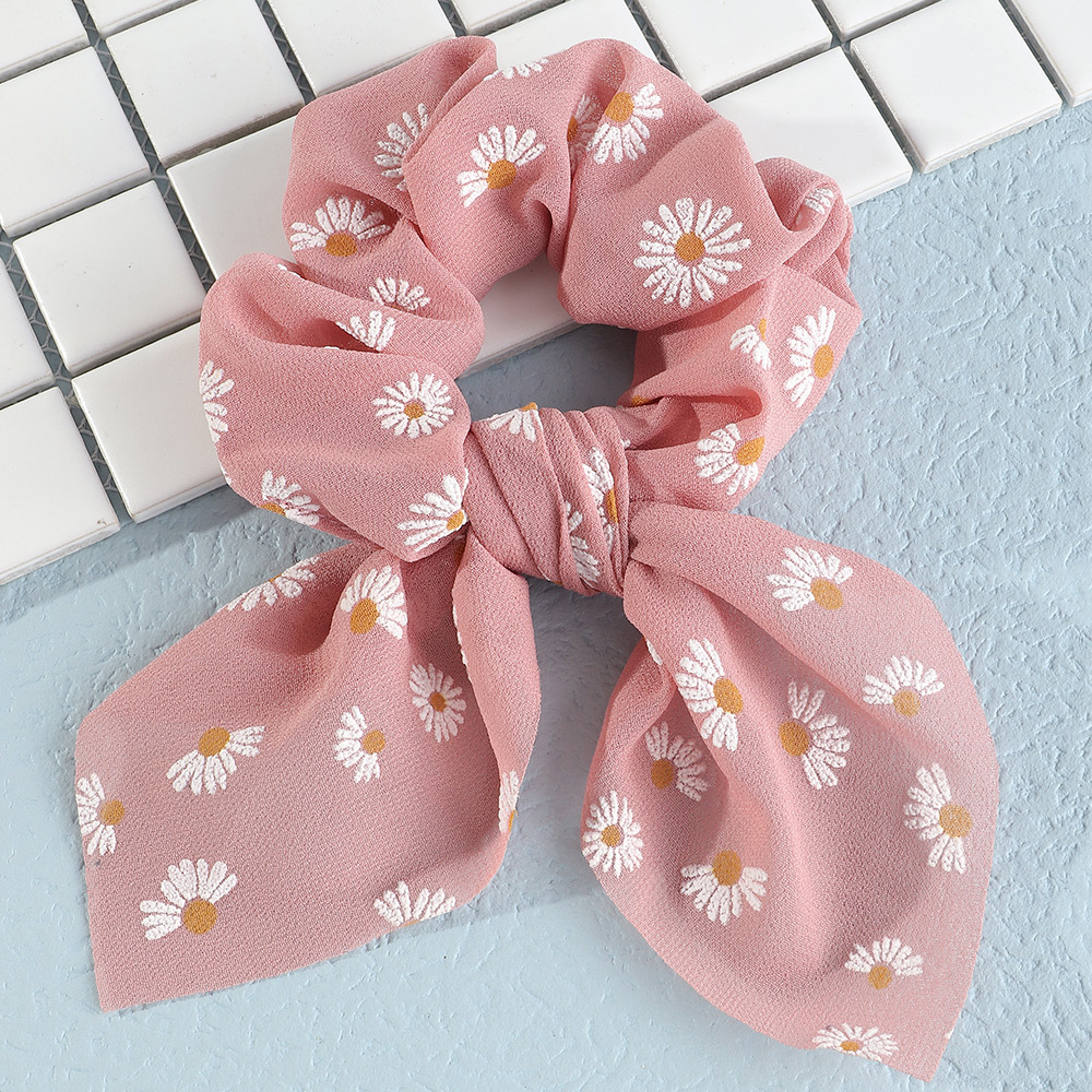 Streamer Short Hair Rope Female Hair Ring Small Silk Scarf Hair Accessory Small Daisy Simple Girl Head Rope display picture 4