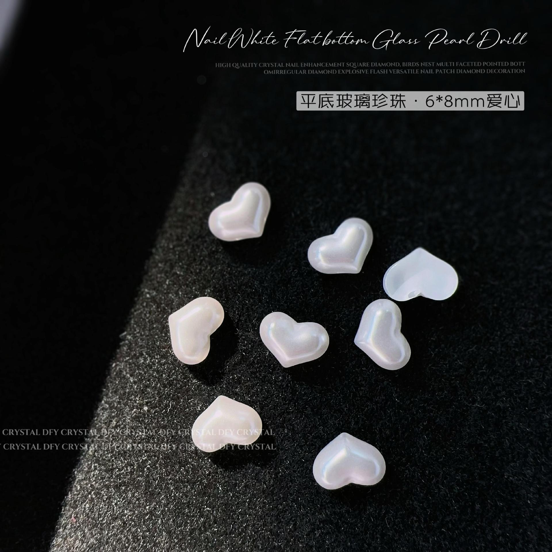 평평한 바닥 유리 진주 6*8mm 사랑