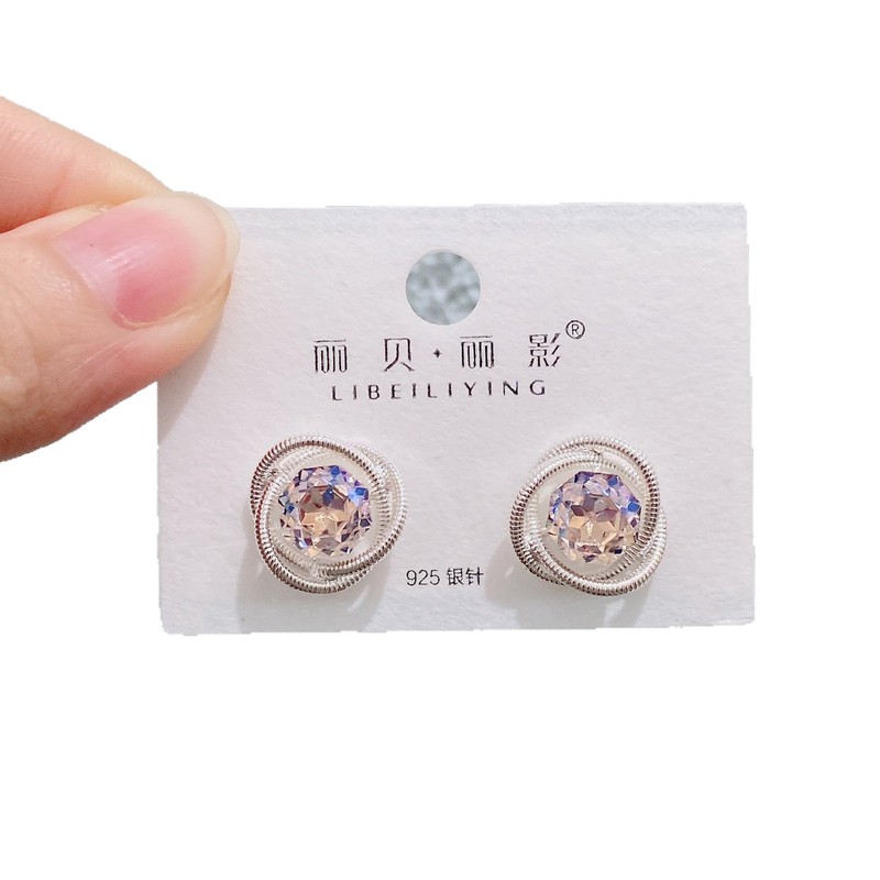 丽银/丽贝丽影铜镀金幻彩仙系彩色锆石轻奢简约小众甜美风耳环女|undefined