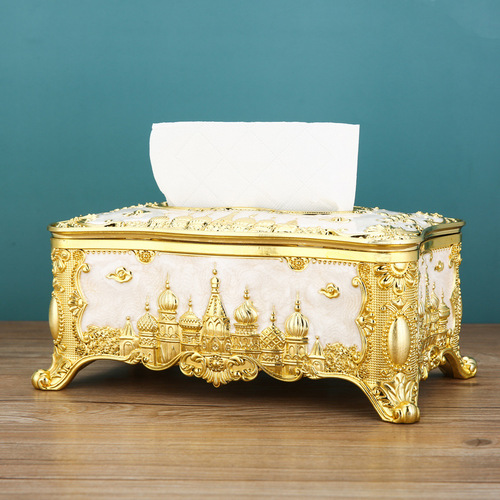 European-style tissue box creative living room tissue box, luxury tissue box, acrylic napkin box, Russian decorative item