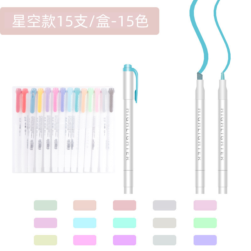 Marcador de doble cabeza de alto aspecto ins estudiante papelería marca clave marcador de color Notebook lápiz de color resaltador