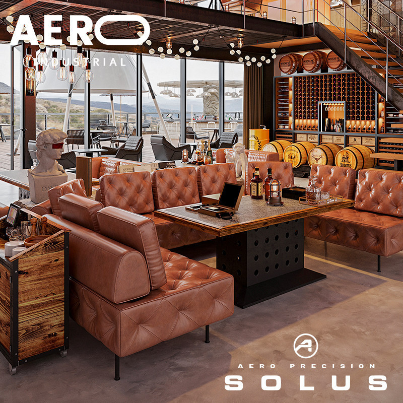 Cross-Border Bar Lounge Booth Sofa U-Shaped Club Ktv Cafe Lounge Area Sample House Display Center Tables and Chairs