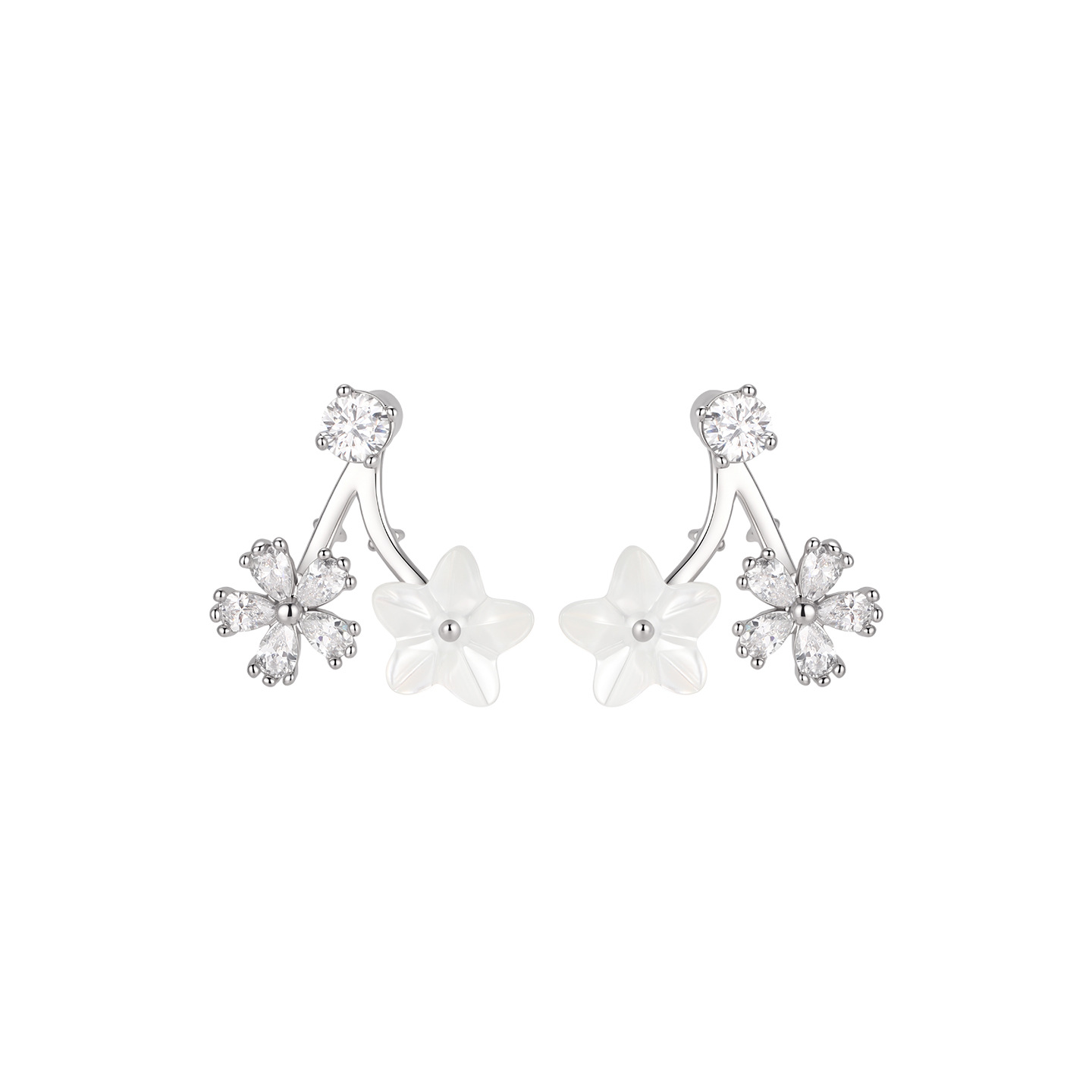 Xuping flores de diseño de estrellas pernos desmontables de dos nichos coreanos de verano suaves orejas para mujeres