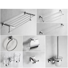 Full Copper Bathroom Towel Rack Set Bathroom Chrome Copper Towel Bar Toilet Bathroom Shelf Towel Rack Direct Manufacturer Sale