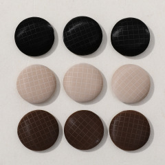 幾何圓形皮革質感格子紋紐扣包扣DIY頭飾髮飾手機殼貼片材料批發