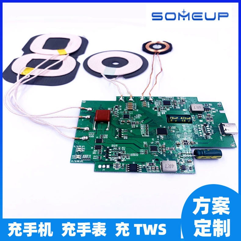 QI три-в-одном Беспроводная зарядка PCBA-решение 15 Вт Беспроводная зарядка три-в-одном для мобильного телефона iwatch TWS