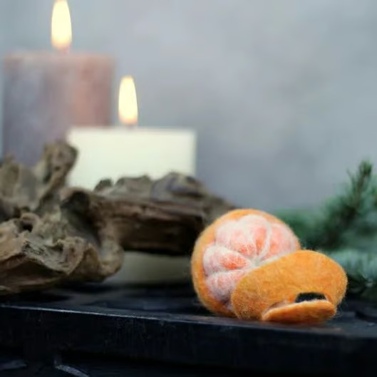 Cross-border new Christmas decoration felted tangerine Christmas…