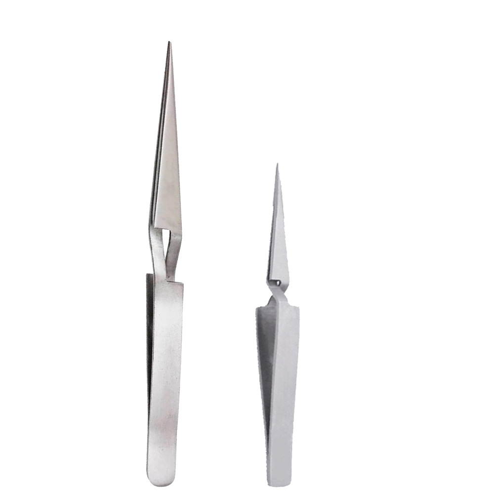 供应11.5cm长尖头不锈钢反向镊子加强型弹力交叉反作用力镊子