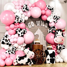 跨境新款西部牛仔奶牛花纹气球套装派对背景布置场景装饰氛围派对