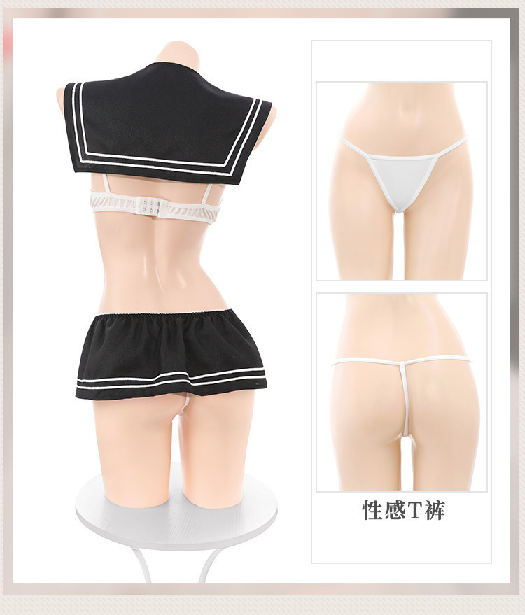 Feimu Selects JK Uniform Costume Set with Pleated Skirt, Tie and Thong — detail image 33