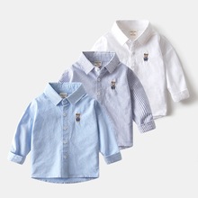 男童长袖衬衫2025新款儿童牛津纺衬衣中大童男孩休闲衬衣批发潮