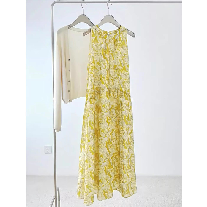 Summer New Vintage Casual Tea Break Fashion Printed Dress 2026 Sleeveless Spring and Autumn Inner Dress Elegant Long Style Summer New Vintage Casual Tea Break Fashion Printed Dress 2026 Sleeveless Spring and Autumn Inner Dress Elegant Long Style
