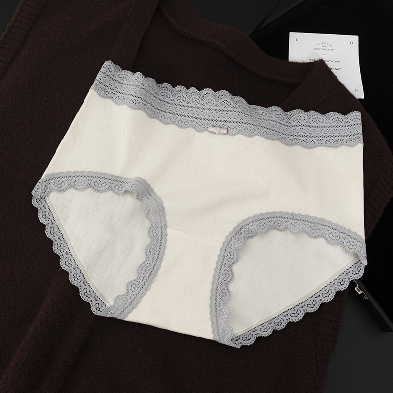 Ropa interior mujer algodón puro 7a antibacteriano algodón entrepierna cintura media encaje femenino sexy triángulo pantalones cortos sin costuras niñas bragas