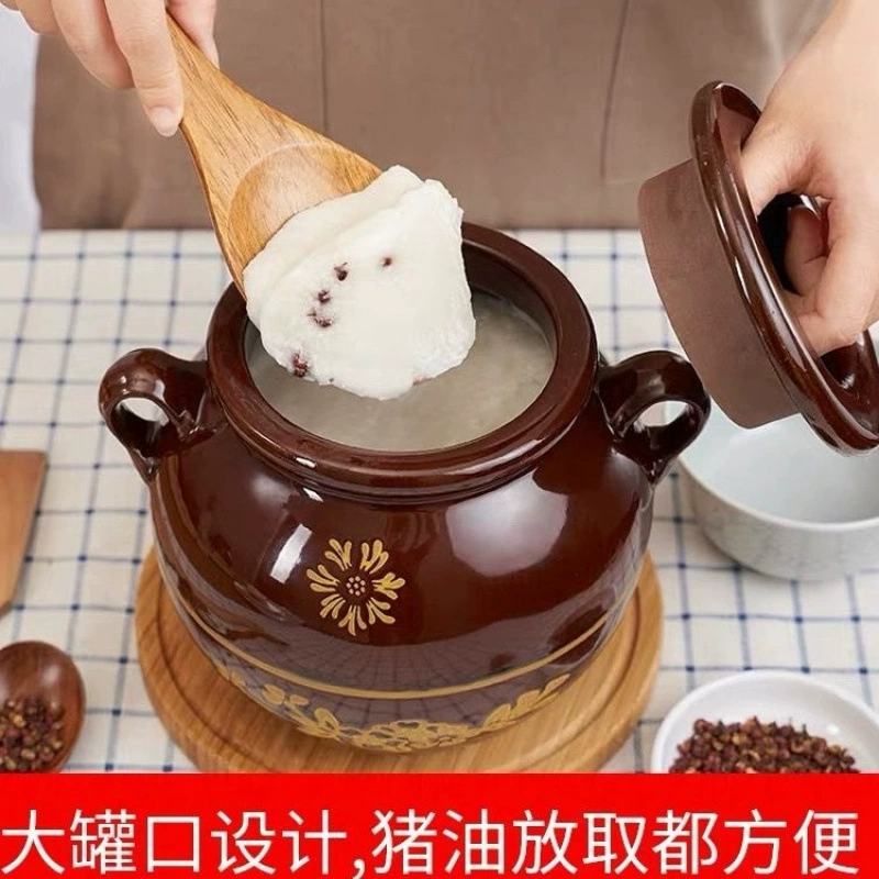 Старомодная масляная банка для сливочного масла, глиняная жаропрочная банка, кухонная банка для хранения вяленого мяса, бытовая банка для хранения, контейнер, керамика, оптовая продажа