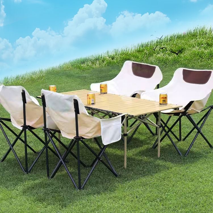 Outdoor Foldableing Chair High Back Moon Chair Camping Style Table and Chair Set Portable Picnic Chair Fishing Large Heightened Lounge Chair