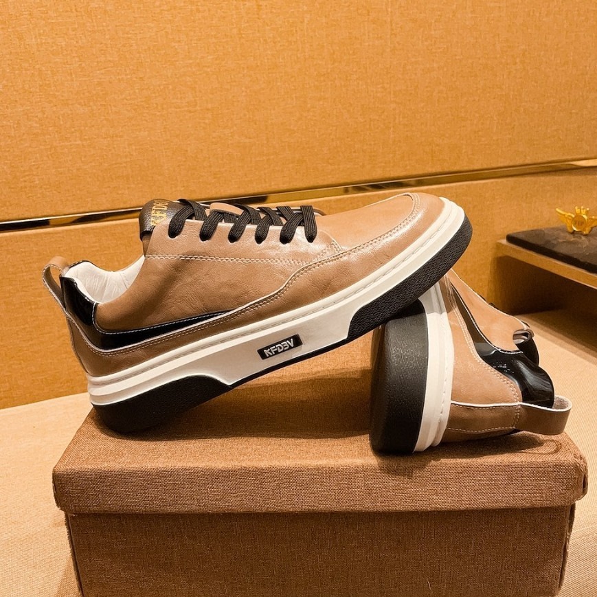Trendige Herren Leder Sneaker Für Freizeit Atmungsaktive Schuhe_voghion.com